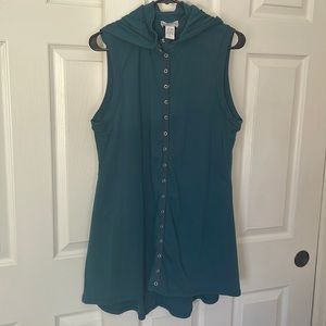 Soft surroundings snap up, teal tunic, size large